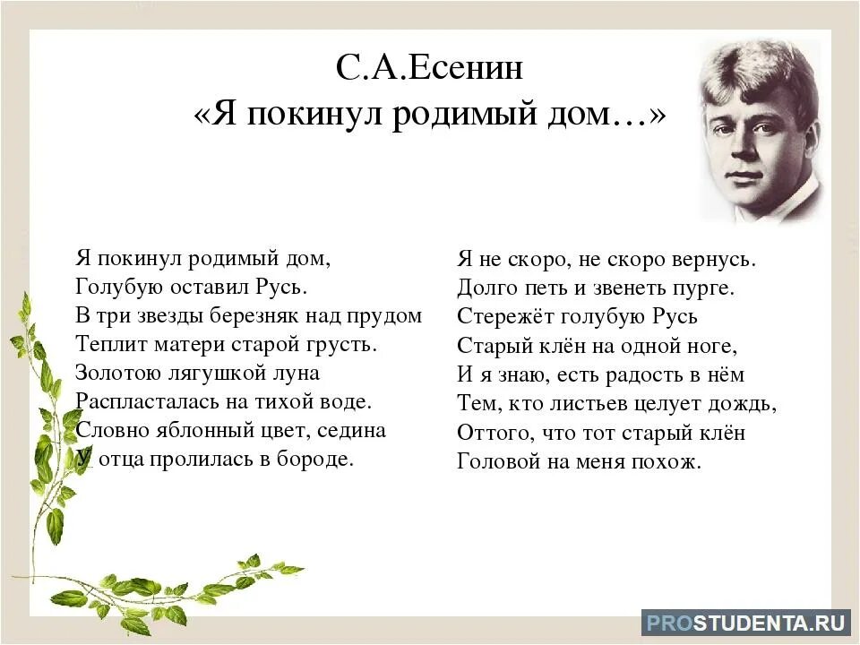Средства художественной выразительности я покинул родимый дом. Стихи есенина 5 класс я покинул родимый дом. стихотворение я покинул родной дом есенин. сергей есенин я покинул родной дом. стихотворение есенина я покинул родимый дом 5 класс.