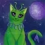 Green alien cat
