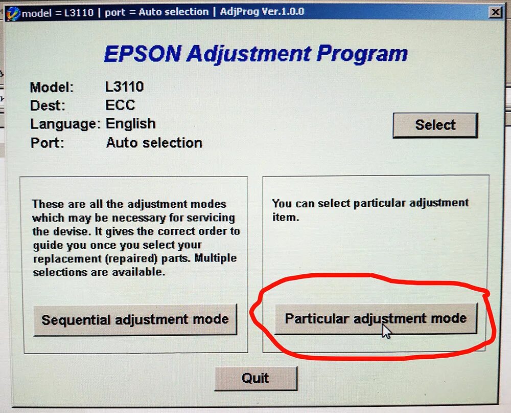 L3060 adjustment program