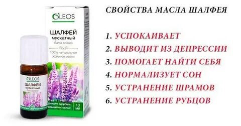 Шалфей мускатный эфирное масло свойства