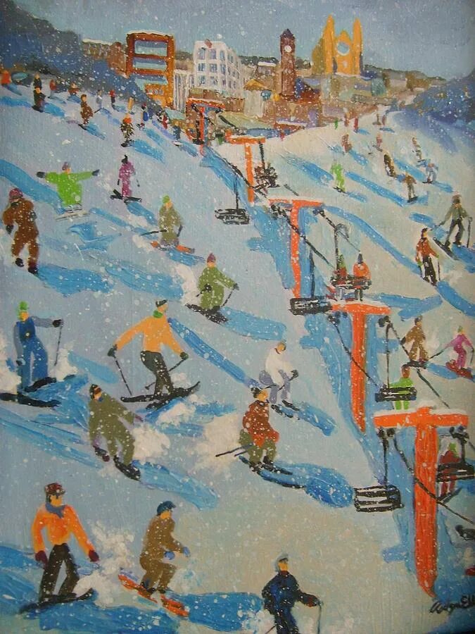 Картина лыжники. Лучишкин лыжники. Лучишкин художник. Лучишкин художник лыжники.