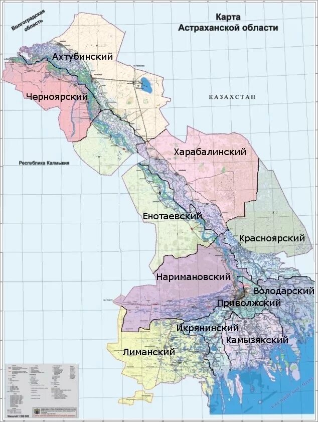 Левобережье астрахань. Карта Астраханской области с районами. Районы Астраханской области на карте с границами. Карта Астраханской области по районам. Карта Астрахани и Астраханской области по районам.