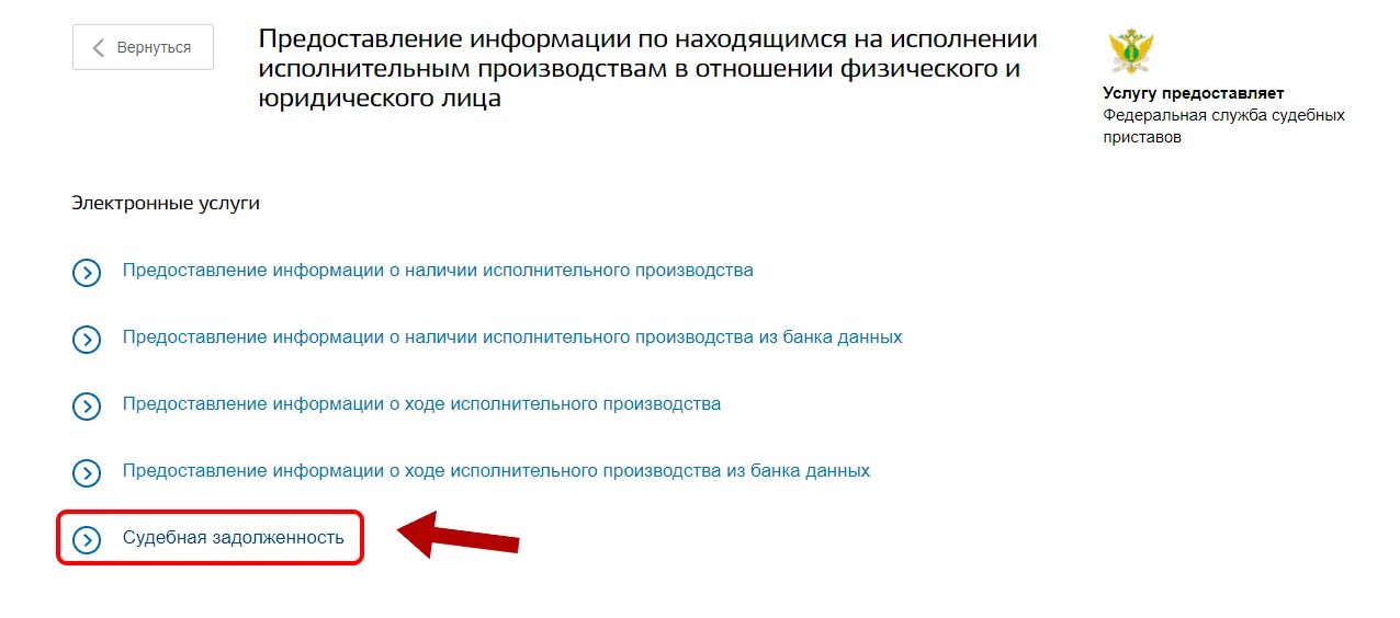 Предоставление информации по исполнительному производству