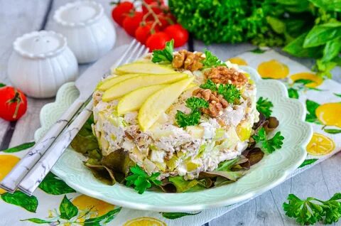 Салат ананасы сельдерей курица яблоко