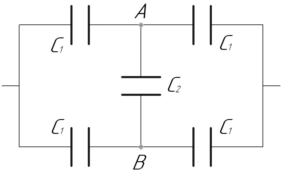 Определить ёмкость батареи конденсаторов. Конденсаторы с1 1 МКФ с2 2 с3 2мкф с4 2мкф. Электрическая емкость батареи конденсаторов. Определить емкость батареи конденсаторов схемы. Определите емкость батареи конденсаторов изображенной