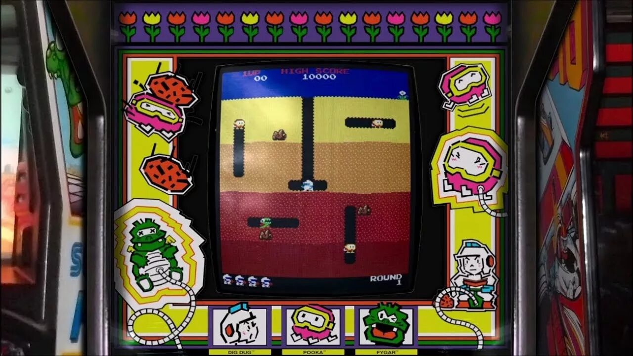 Dig dug game. Dig dug arcade. shump игра. dig dug fygar. arcade screen bezel.