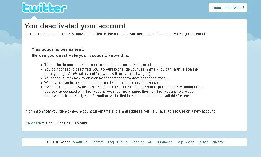 Deactivated twitter account. Deactivate account. How look like deactivated twitter account. I'M currently deactivated.. Permanent mailing address