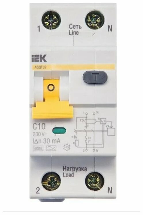 Iek mad32-5-016-c-10. дифференциальный автомат c20 30ma (ад12) mad10-2-020-c-030.