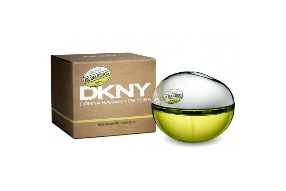 Dkny яблоко купить. DKNY be 100 delicious. Донна Каран Нью Йорк зеленое яблоко. DKNY be delicious зеленое яблоко. Духи DKNY be delicious.