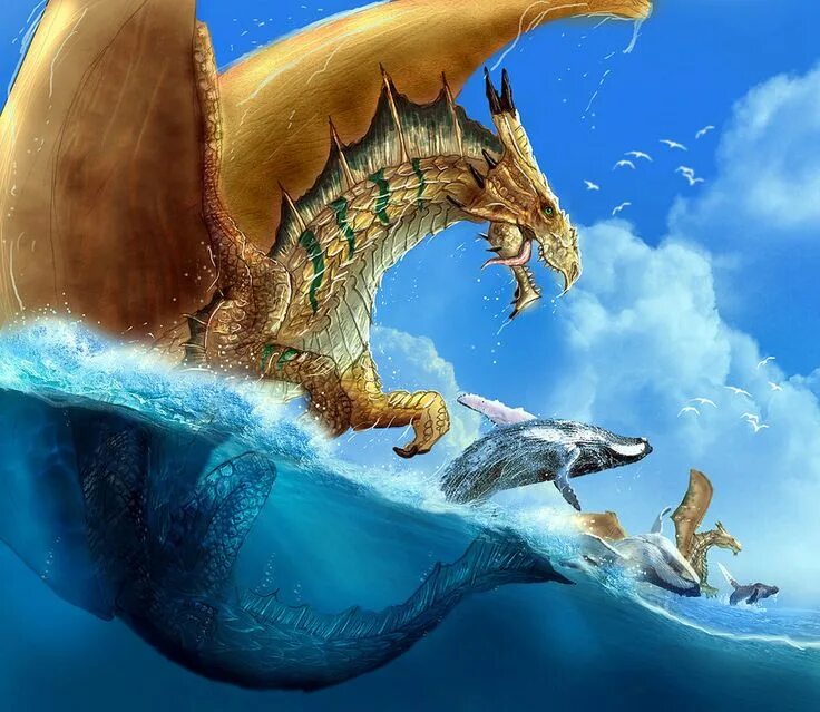 ArtStation - Water Dragon, Jia Hao Sea creatures art, Water dragon, Mythical cre