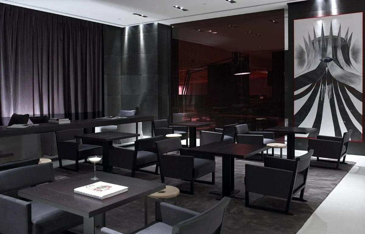 Ресторан в черном стиле. Черный ресторан. Черный ресторан. Ресторан в темных тонах. Черный ресторан.