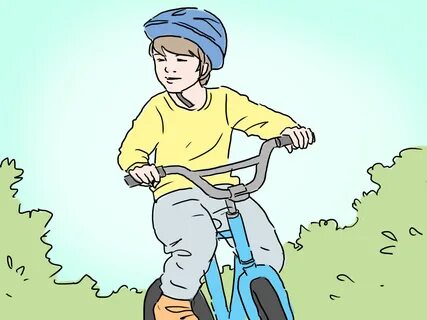 He s riding a bike