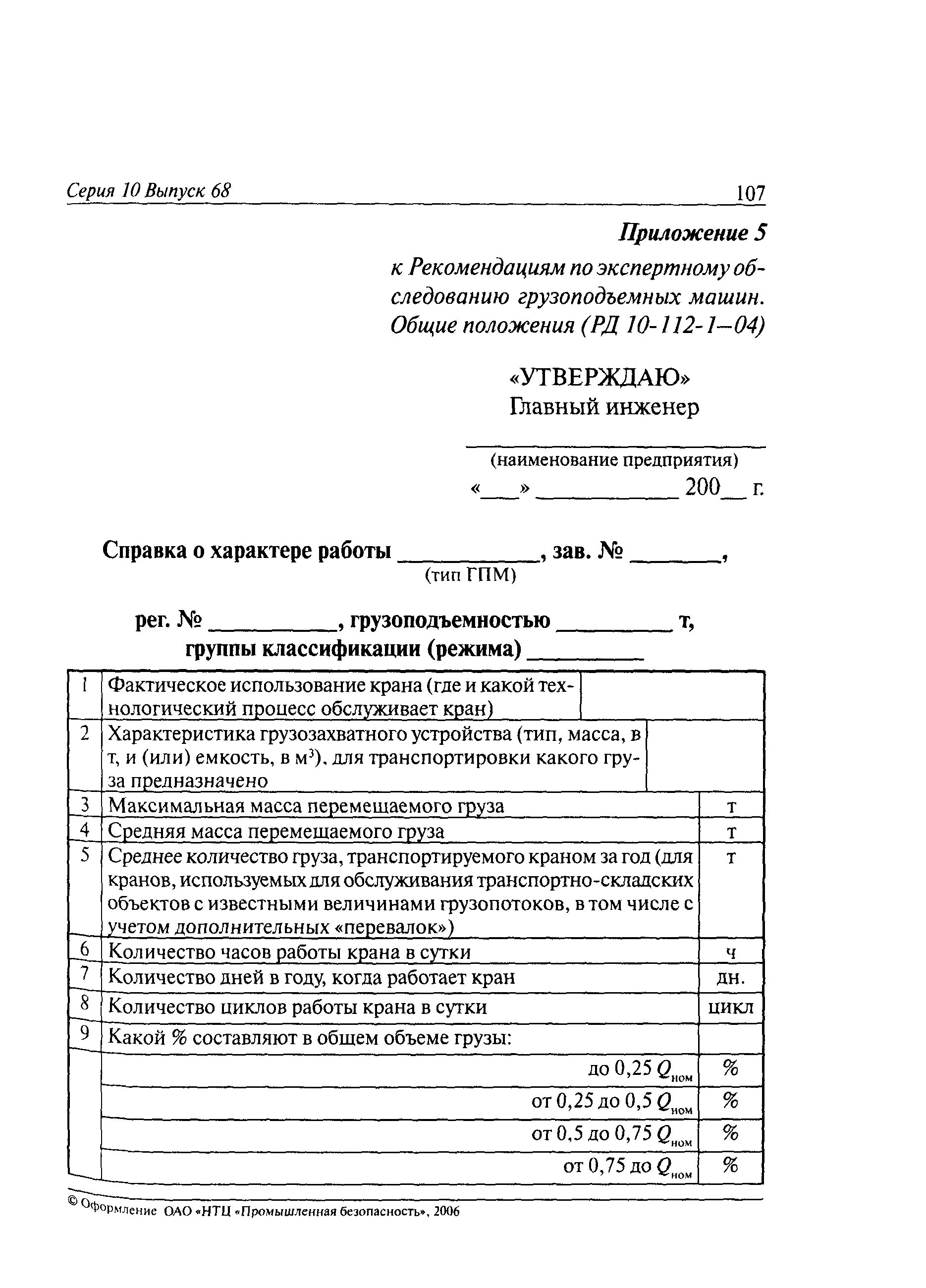 Акт работы крана. Акт работы крана
