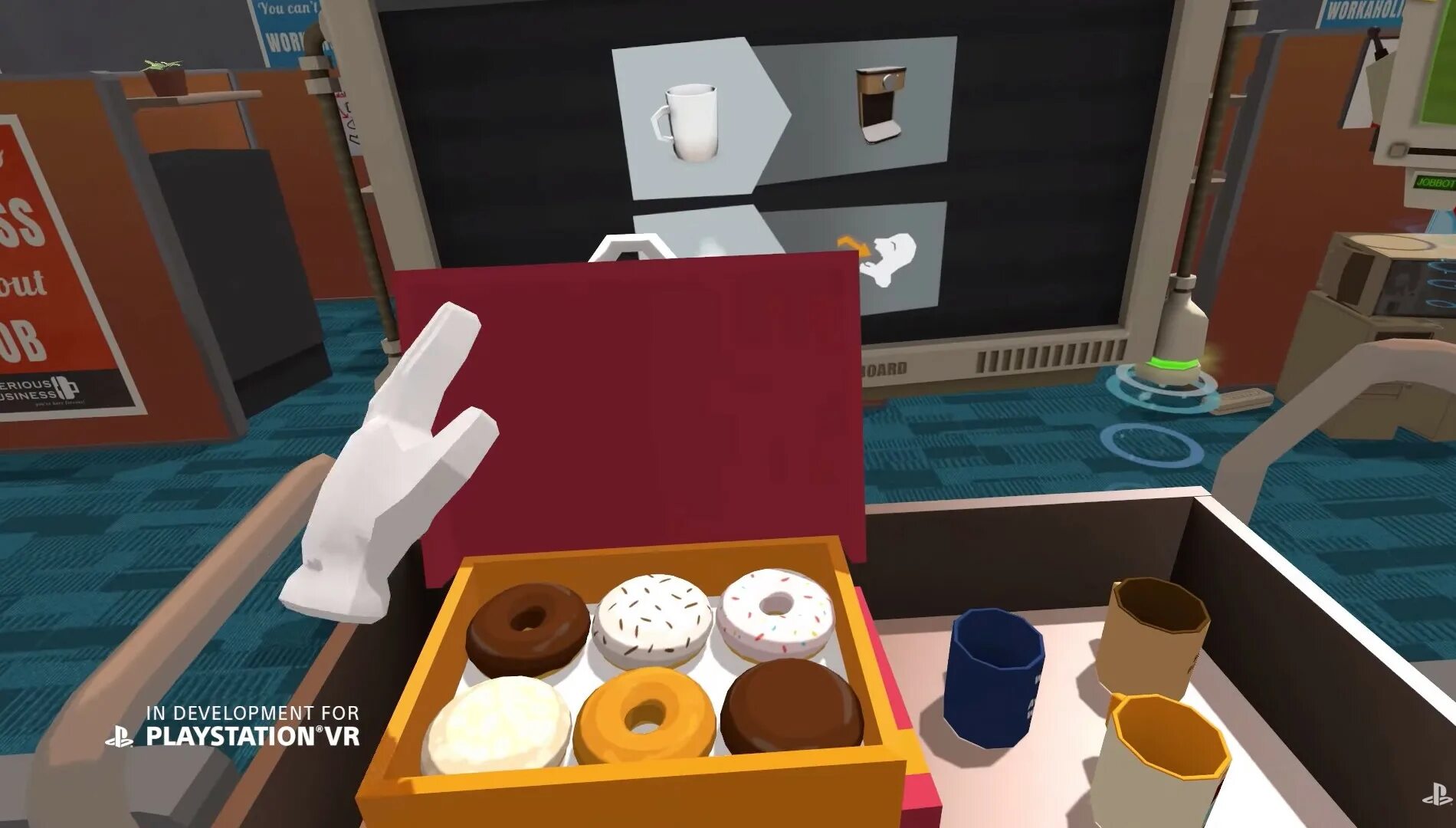 Симулятор работника. Симулятор работы VR. Симулятор начальника офиса. Job Simulator пляж.