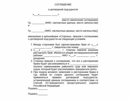 Заявление о расторжении брачного договора