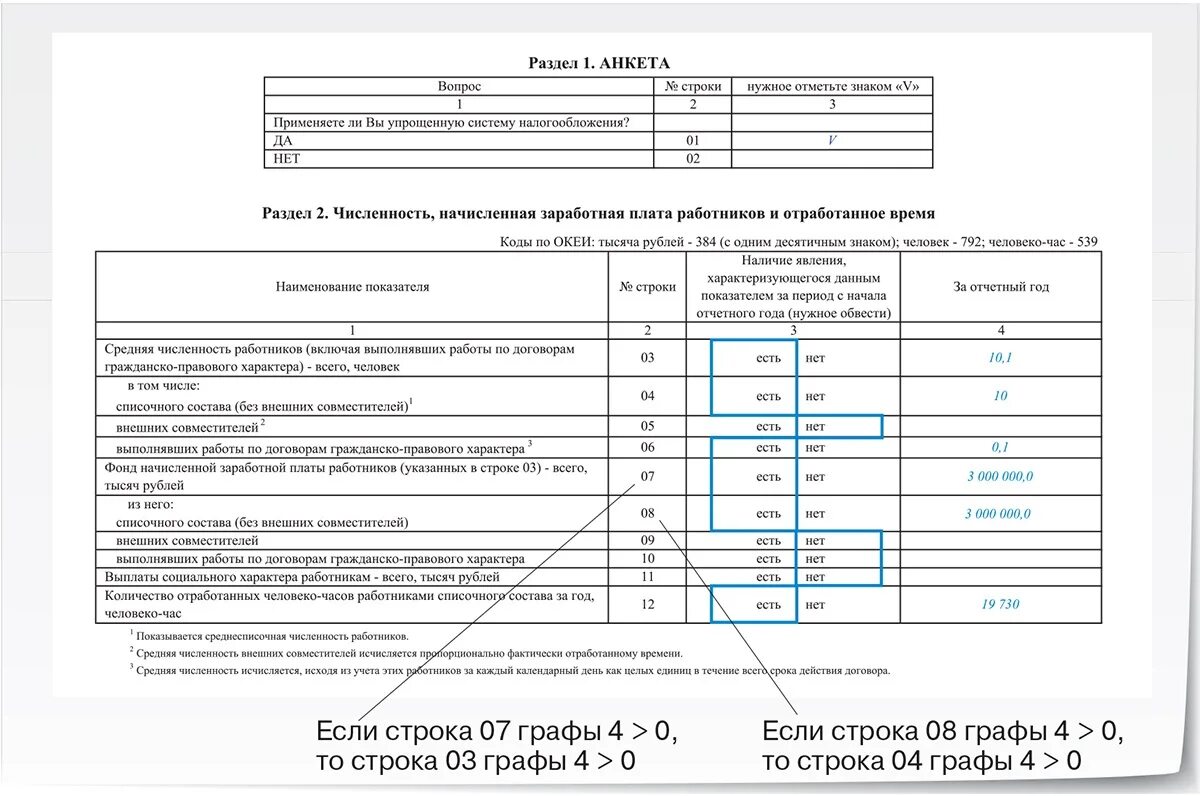 Как заполнить микро натуру в статистику образец