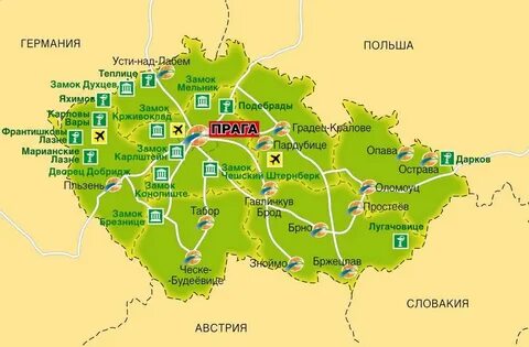 Чехия на карте
