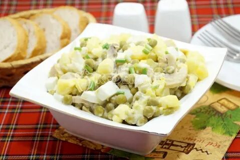 Салат с шампиньонами консервированными вкусный рецепт