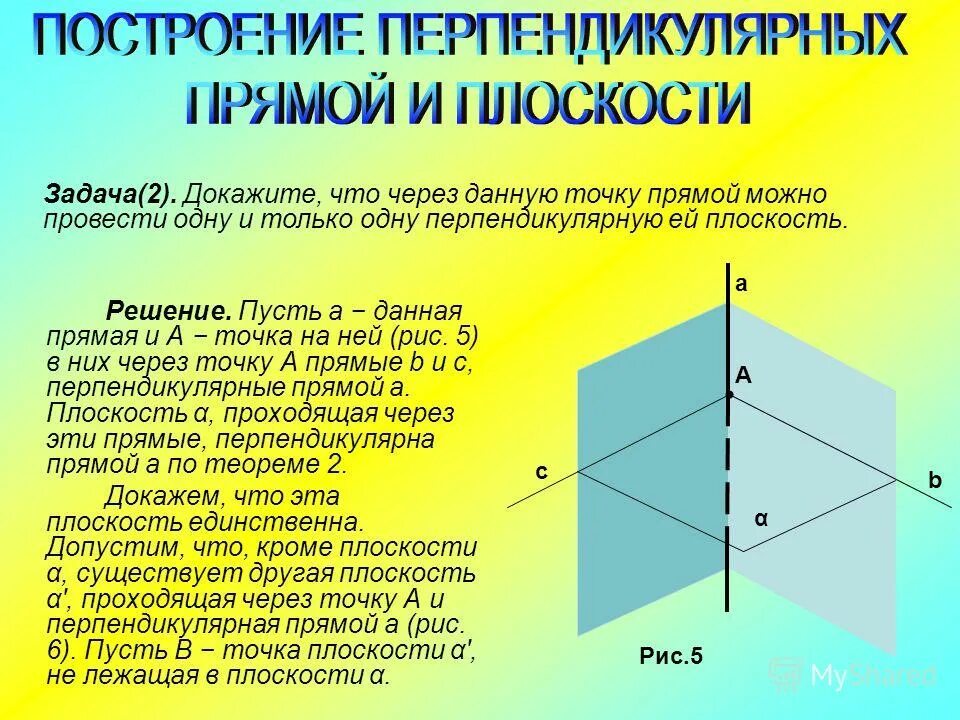 Докажите что через прямую можно провести. Как построить плоскость перпендикулярную данной прямой. Построение прямой перпендикулярной плоскости. Построение плоскости перпендикулярной данной прямой. Построить плоскость перпендикулярную прямой.