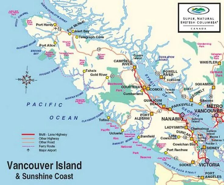 Где находится остров ванкувер Vancouver Island Road Map Vancouver Island Canada Vancouver island map,vancouv