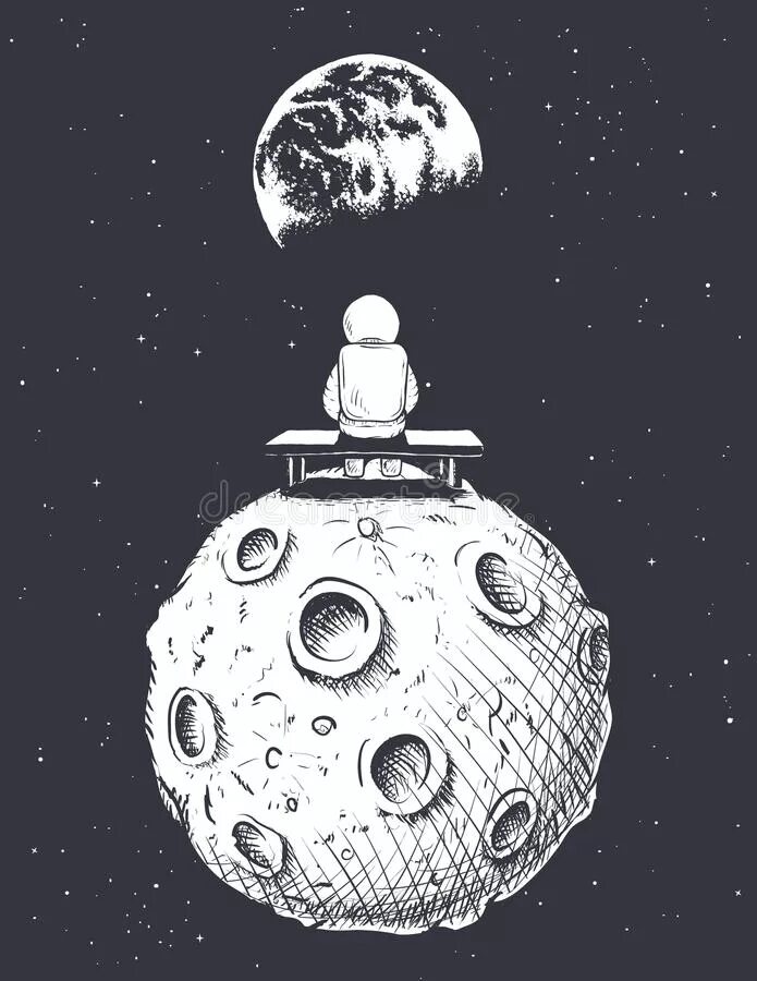 Рисунок луны в космосе. Космос иллюстрация. Космонавт на Луне рисунок. Тату космонавт на Луне. Космонавт в космосе на Луне.