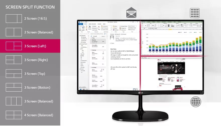 Экран 4 программа. Монитор lg 23mp57vq. screen split lg. прога для разделения экрана. lg разделение экрана.