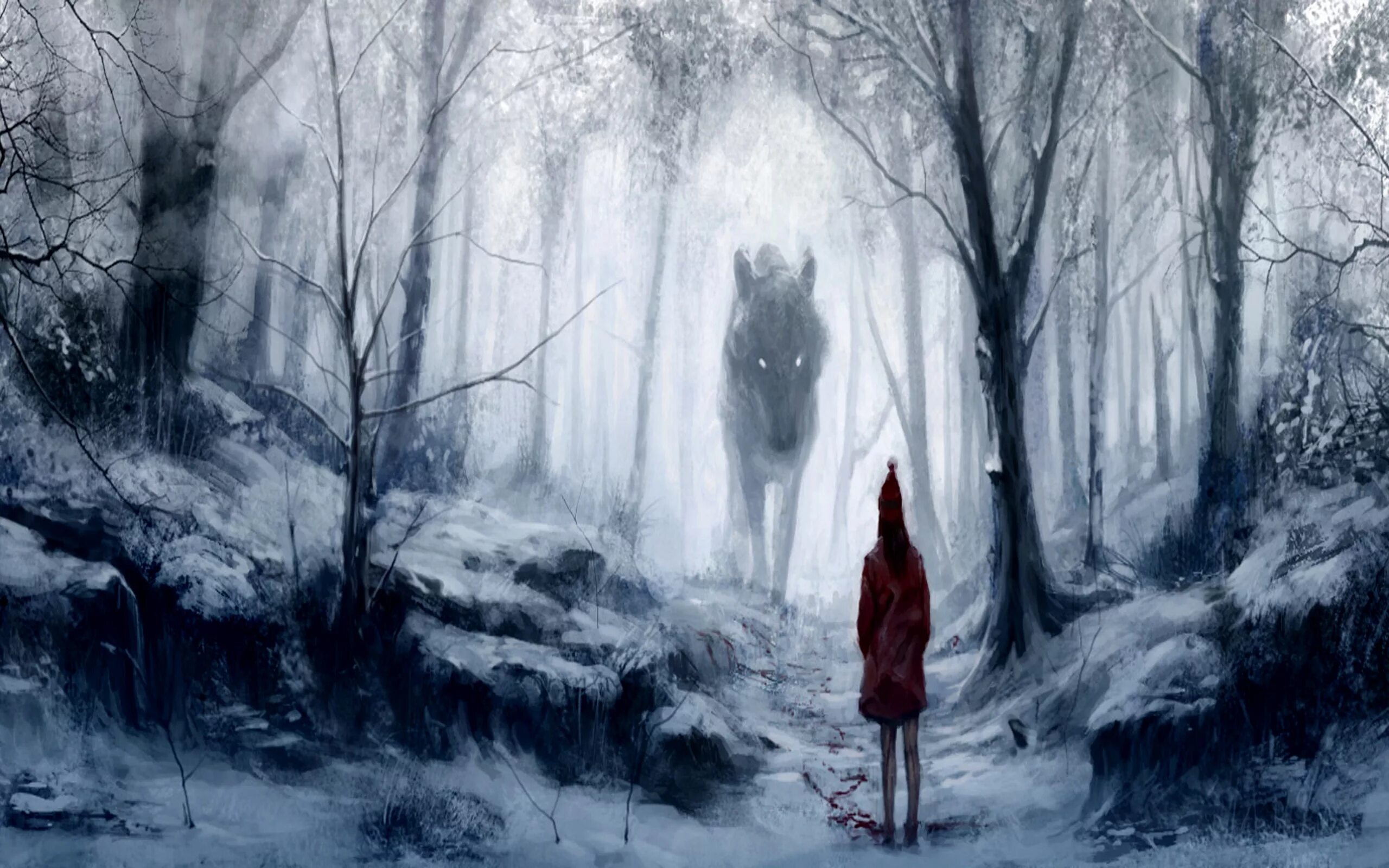 Страшный зимний лес. Страшная зима. Девушка в лесу арт. Окутанный мрачным
