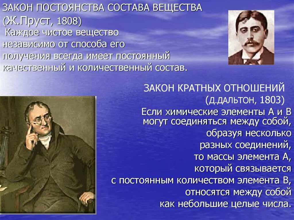 Закон сохранения кратных отношений. Закон сохранения кратных отношений
