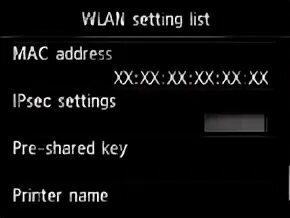 Settings list