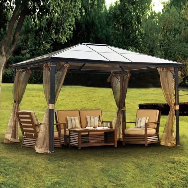 Крыша для беседки газебо. Polycarbonate Gazebo. Дачные беседки. Большая беседка для дачи.