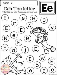 Letter e worksheets for kids