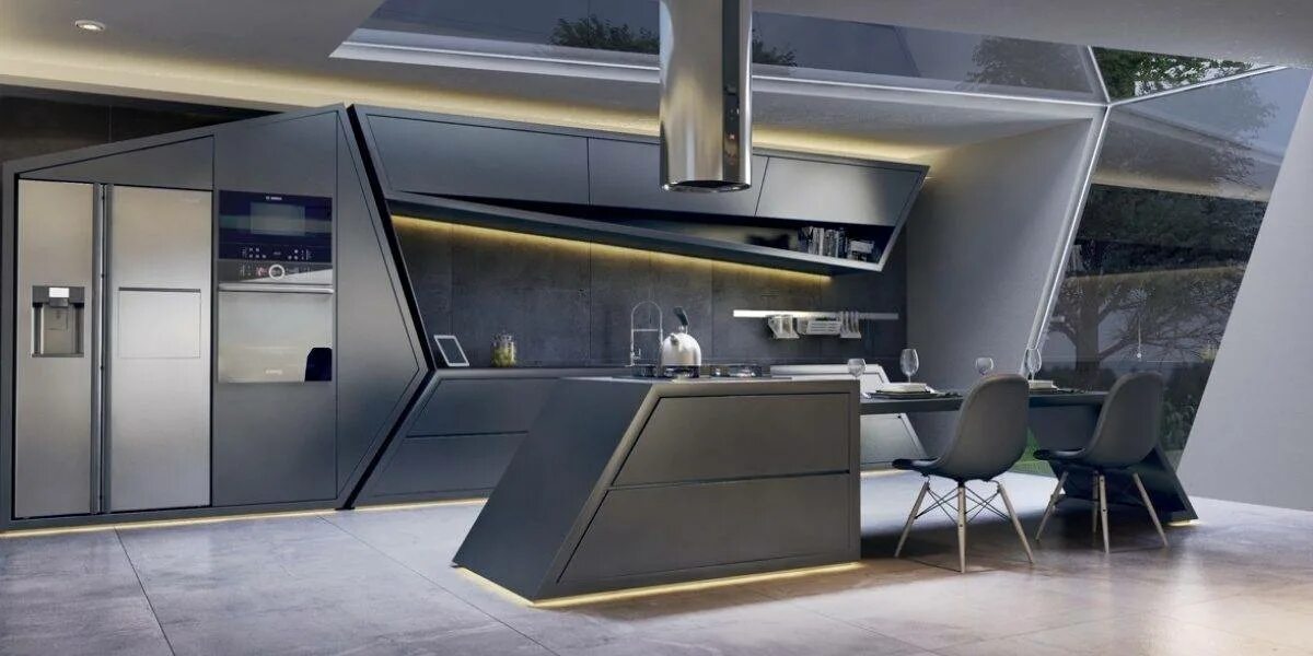 Металлические фасады икеа. Hi tech интерьер квартиры. Хай тек металл. Современные кухни без ручек. Кухни филип старка.