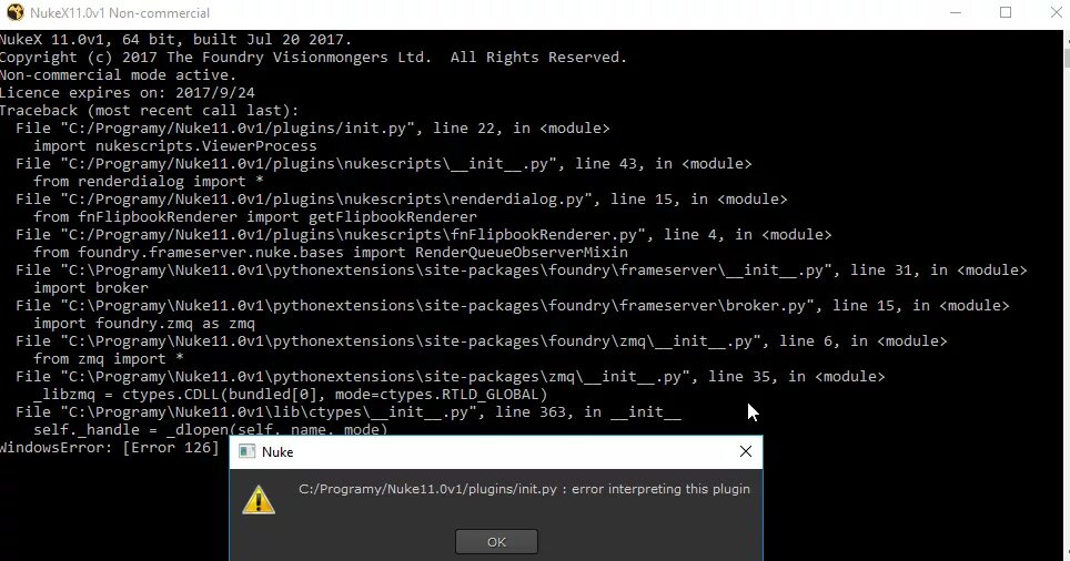 Error in init of interface scenesystem 002. Error in init of interface scenesystem 002