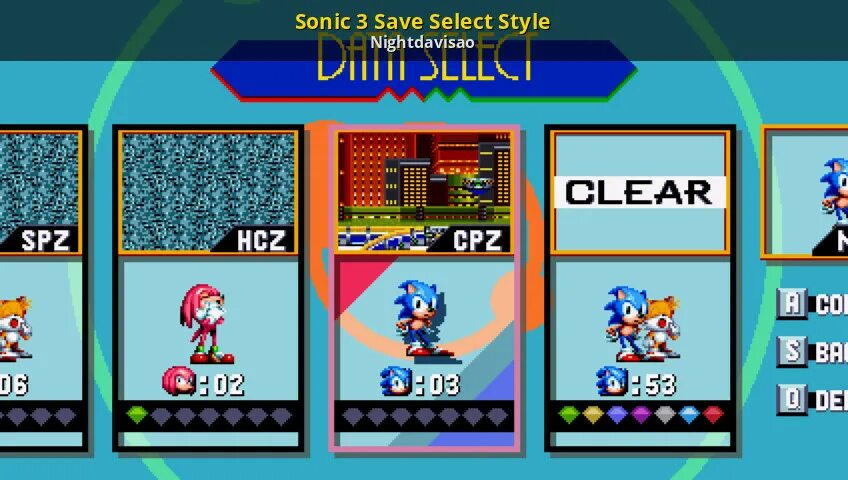 Sonic air mod mania. Моды на sonic 3 air. sonic 3 air: mania edition. sonic 3 data select. сохранения sonic 3.