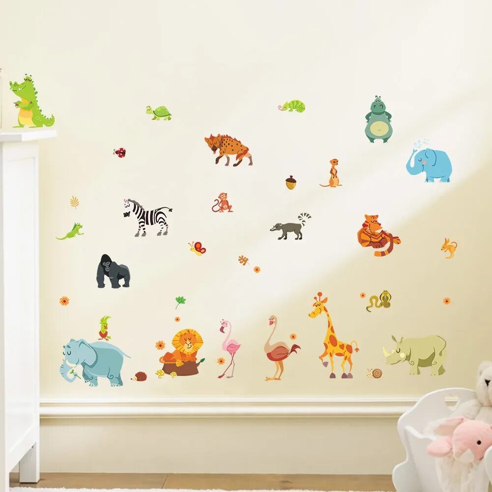 SAFARI Adorable Jungle Wall Mural Safari Wallpaper for Children - Etsy Baby boy 