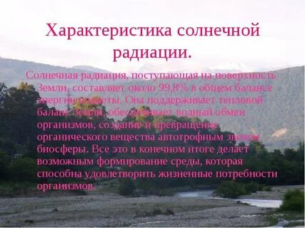 Характеристика солнечной