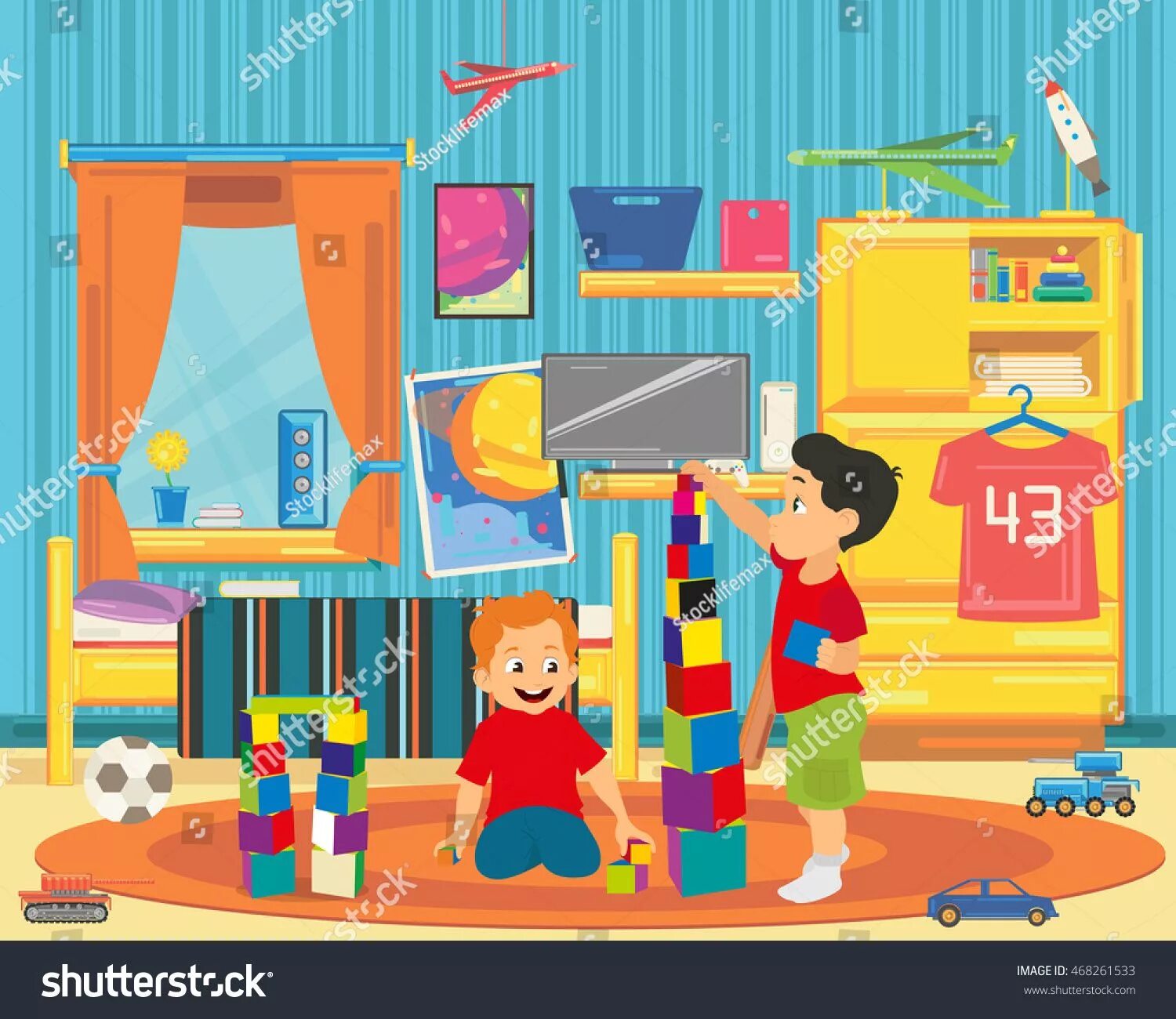 The toys are in the room