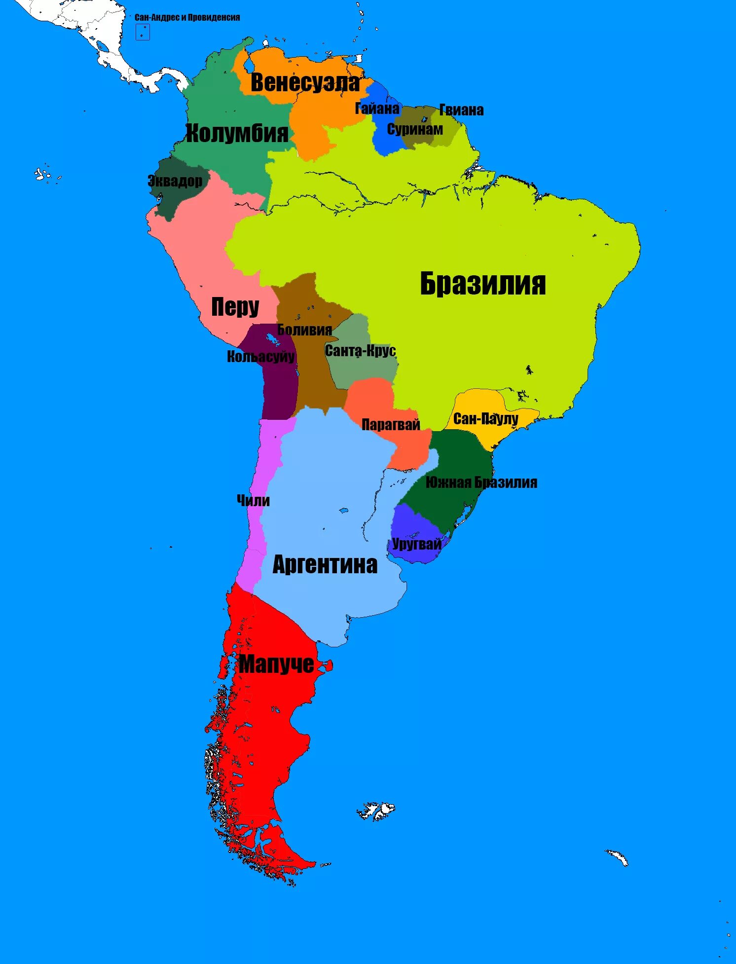 Карта стран Южной Америки со странами. Государства Южной Америки на карте. Границы государств Южной Америки. Карта Южной Америки с границами стран.