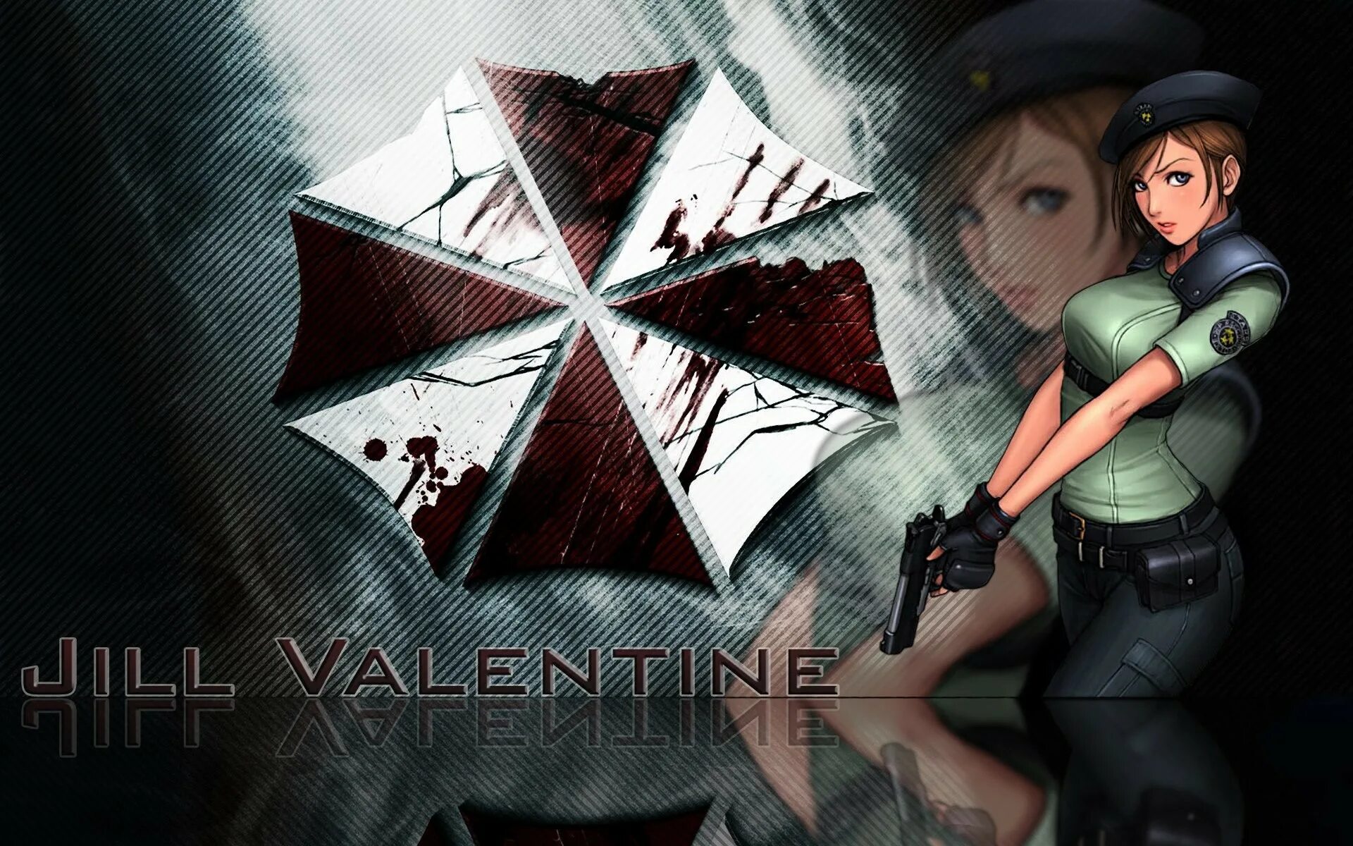 Resident evil main theme from resident evil. Джилл амбрелла. resident evil 3 umbrella. джилл валентайн umbrella. джилл валентайн resident evil 3 на раб стол.