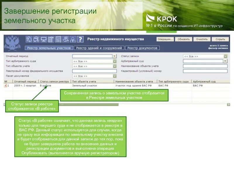 Проверить статус участка