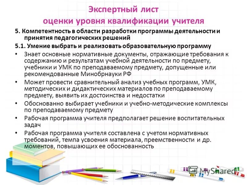 Экспертный лист учителя. Экспертный лист учителя
