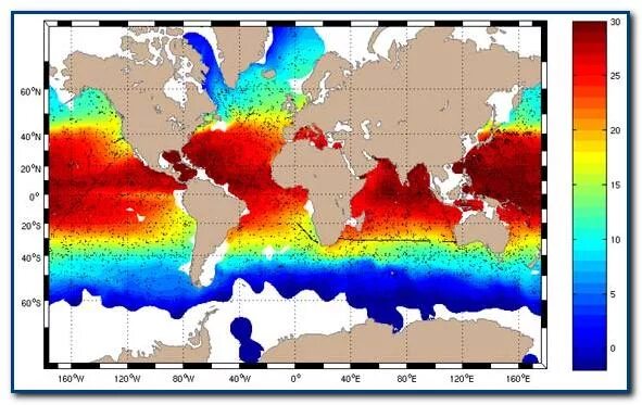 Температура воды на карте. Среднегодовая температура поверхностных вод мирового океана. Карта температуры вод мирового океана. Карта температуры поверхностных вод океанов. Карта температуры поверхностных вод мирового океана.