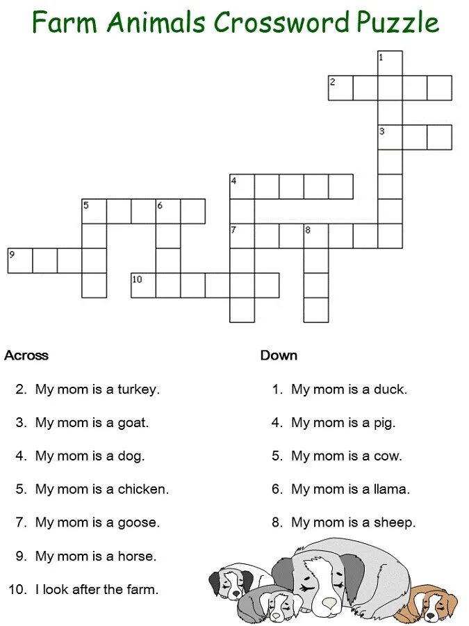 Crossword Puzzle for Kids. Кроссворд животные на английском. Farm animals кроссворд по английскому языку. Word Puzzles for Kids. Crossword for kids