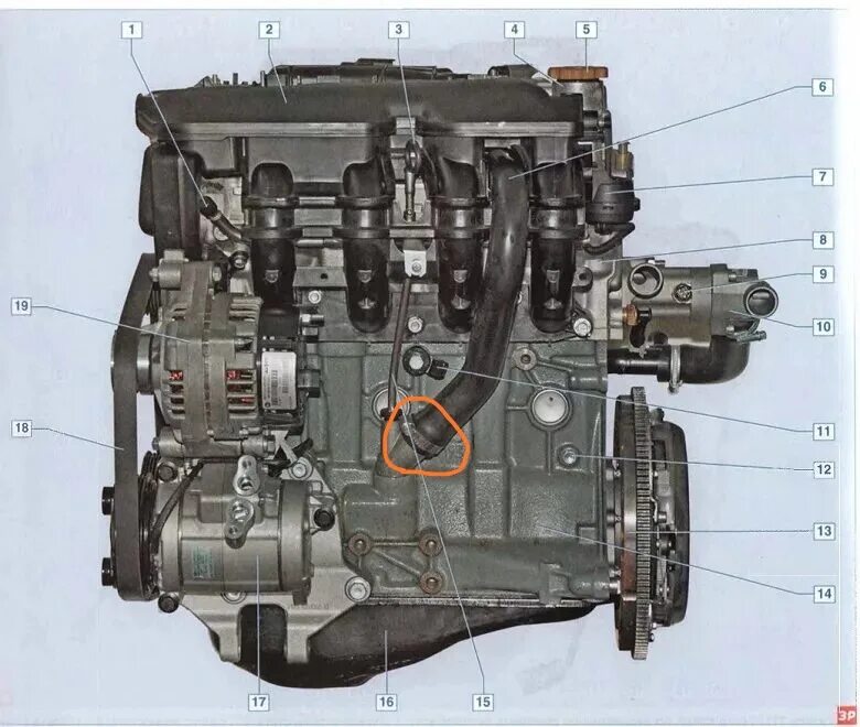 Подкапотное пространство автомобилей с двигателем мод. 21124 - Lada 21124, 1,6 л
