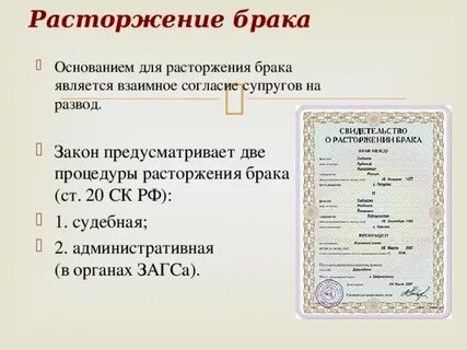 Причина расторжения брака что писать