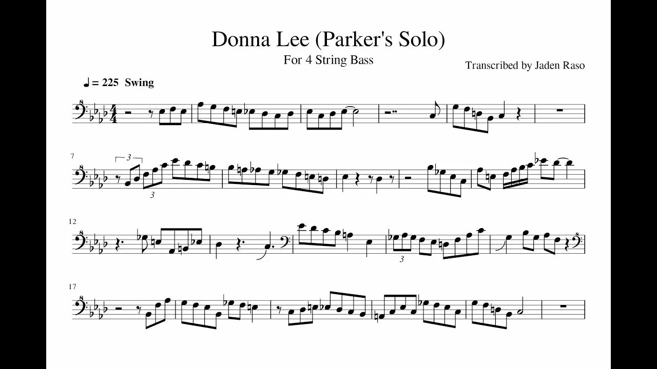 Donna lee. Donna lee. Donna lee. Donna lee sax alto. Donna lee bass sheet.