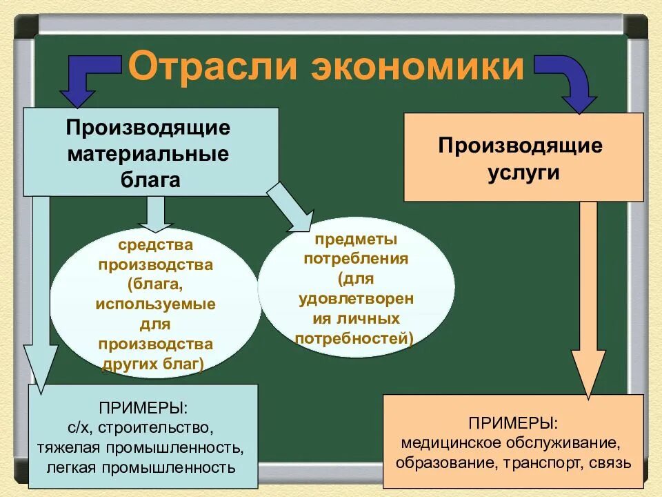 Приведи пример отрасли экономики