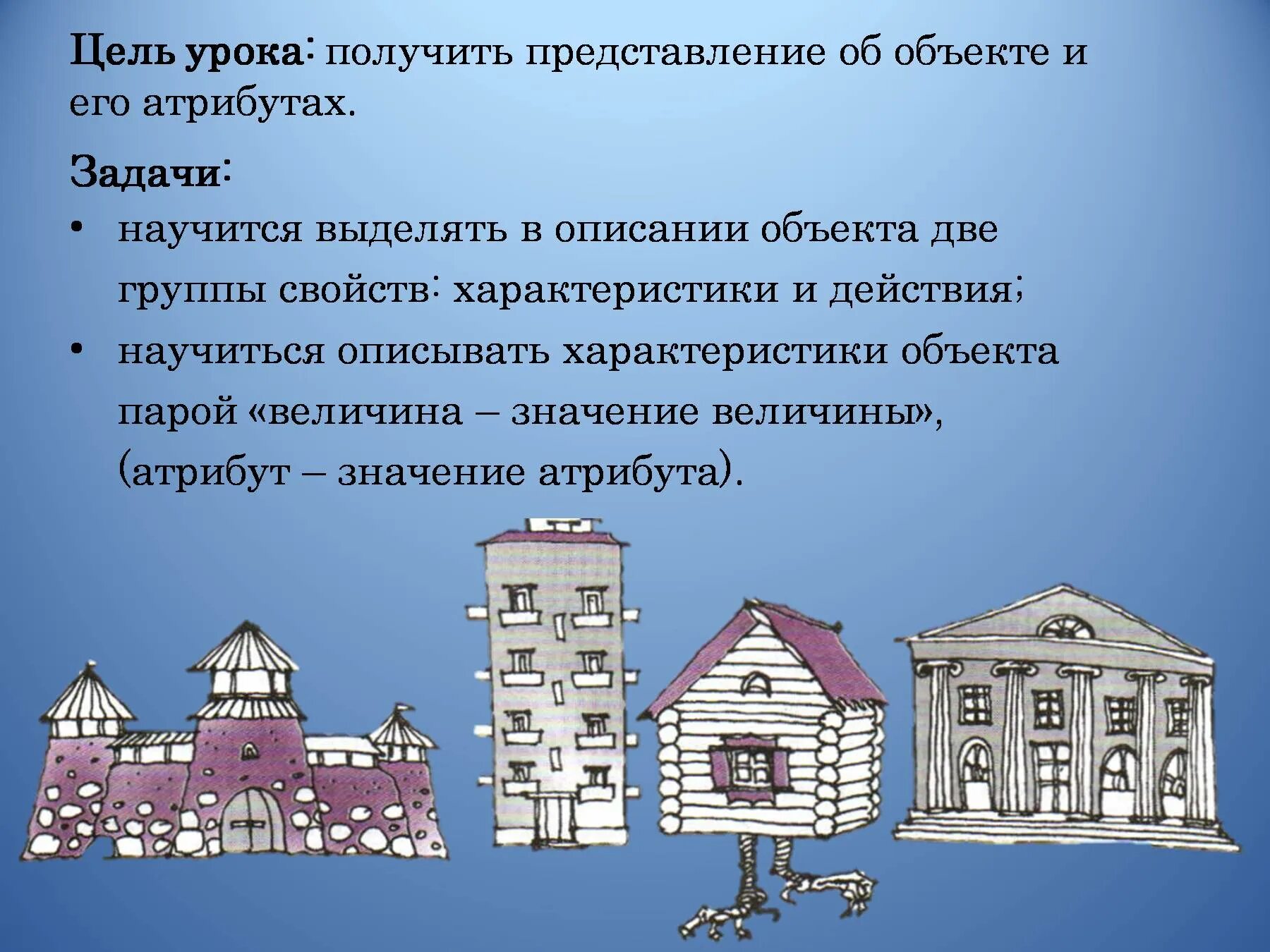 Атрибуты методы. Атрибуты здания. объекты для презентации. объект атрибут значение. описание классов зданий.