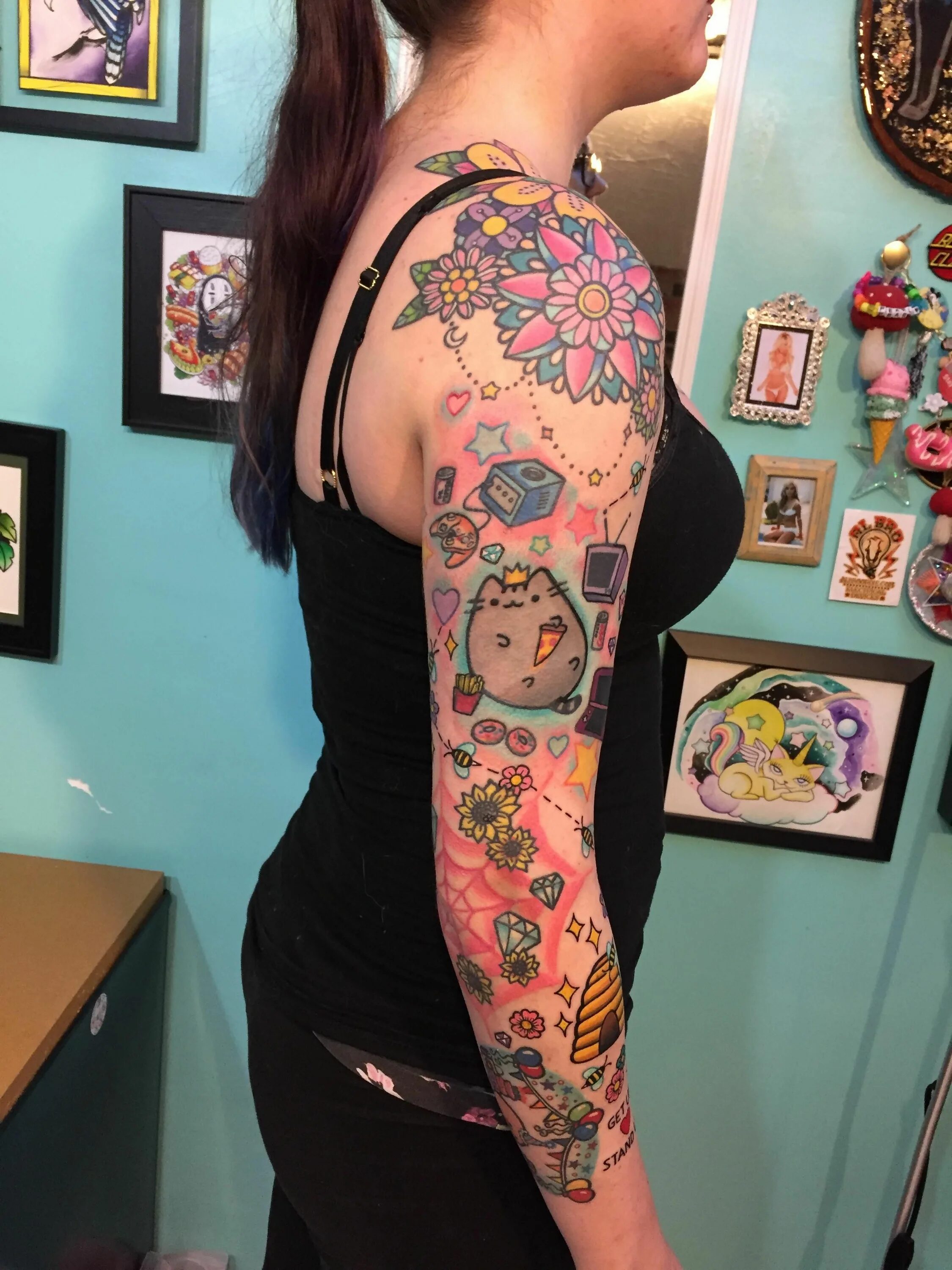Mixed tattoo. Тату микс. Mixed tattoo. Mixed tattoo. Психоделические тату.
