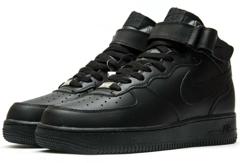 Nike force мужские черные. Nike air force 1 black. nike air force black. найк аир форс 1 высокие черные мужские. найк аир форс мужские черные.